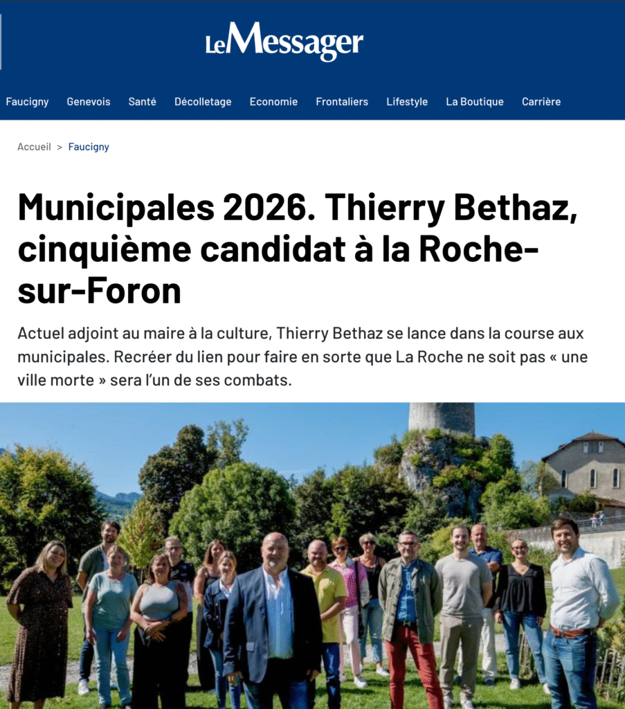 Thierry Bethaz candidat aux municipales à La Roche-sur-Foron présentant son programme